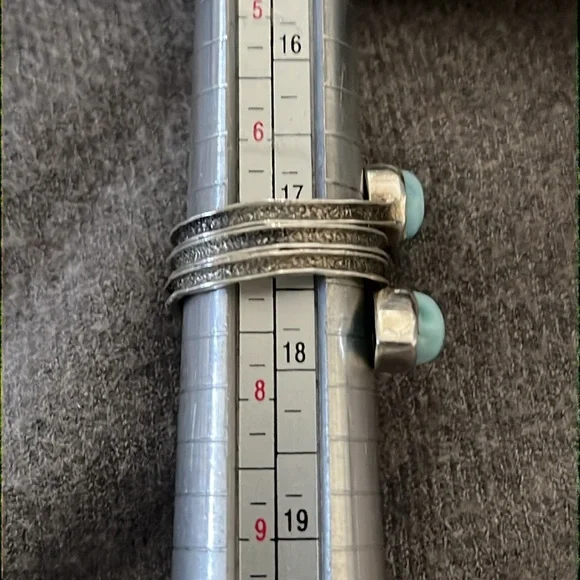 Sterling Artisan Larimar Ring-7 - Picture 4 of 8